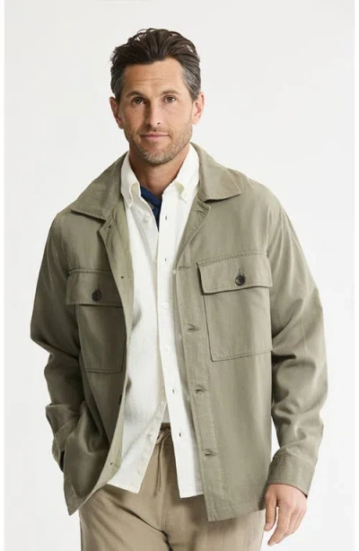 Jachs Rayon Lyocell Military Shirt Jacket In Green