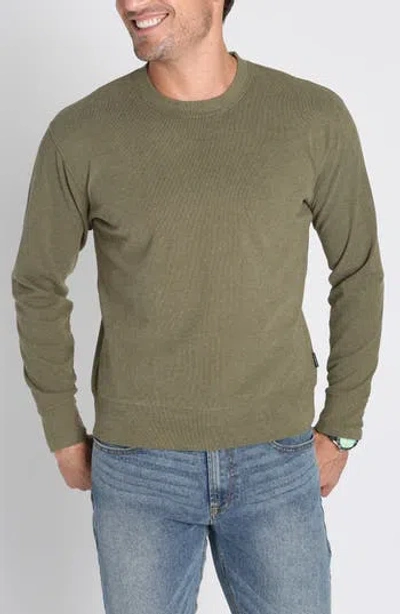 Jachs Ribbed Crewneck Long Sleeve Sweater In Olive