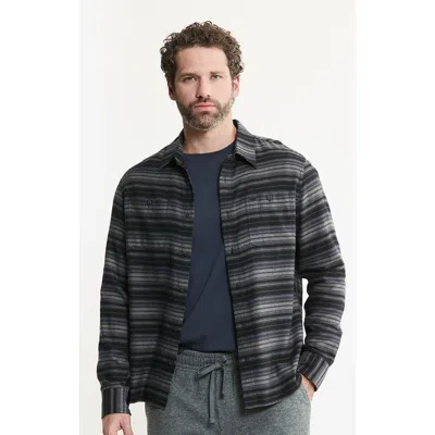 Jachs Rye Soft Touch Flannel Workshirt In Black