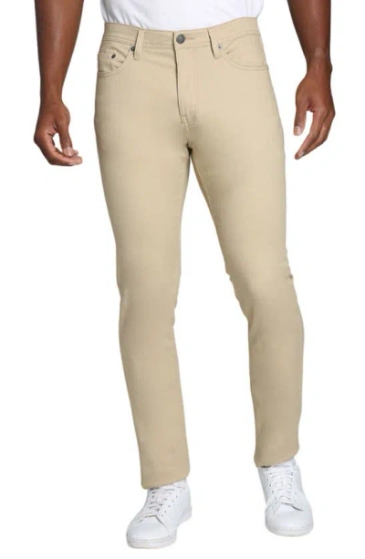 Jachs Slim Leg Stretch 5-pocket Pants In Khaki