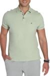 Jachs Solid Cotton Polo In Sage Green