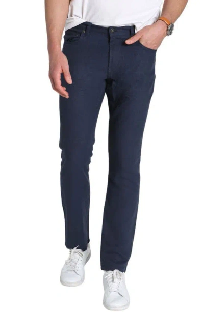 Jachs Straight Leg Linen Blend 5-pocket Pants In Blue