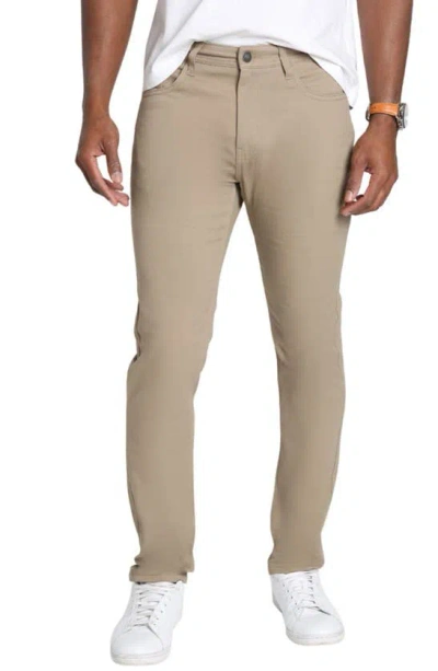 Jachs Straight Leg Stretch-pocket Pants In Taupe
