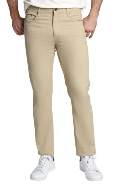 Jachs Straight Leg Stretch Twill 5-pocket Pants In Khaki