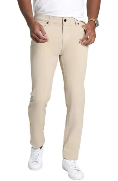 Jachs Straight Leg Tech 5-pocket Pants In Taupe