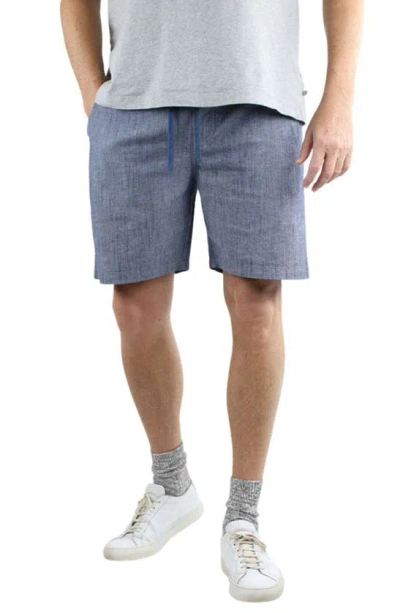 Jachs Stretch Chambray Pull-on Shorts In Blue