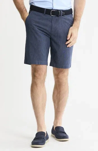 Jachs Stretch Chambray Shorts In Blue