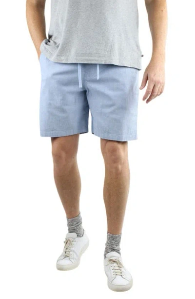 Jachs Stretch Chambray Shorts In Light Indigo