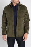 Jachs Stretch Corduroy Overshirt In Green