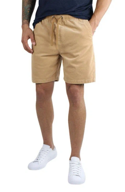 Jachs Stretch Corduroy Pull-on Shorts In Khaki
