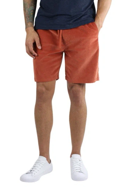 Jachs Stretch Corduroy Pull-on Shorts In Rust
