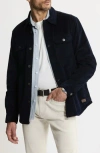 Jachs Stretch Cotton Corduroy Faux Shearling Lined Jacket In Black
