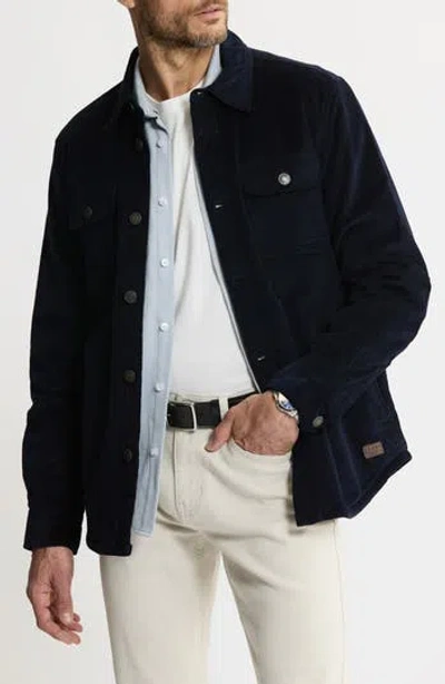 Jachs Stretch Cotton Corduroy Faux Shearling Lined Jacket In Black
