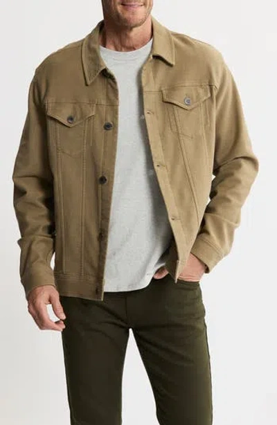 Jachs Stretch Cotton Trucker Jacket In Brown