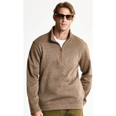 Jachs Stretch Sweater Fleece Quarter Zip In Dark Taupe