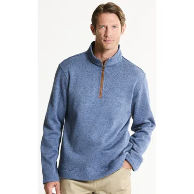 Jachs Stretch Sweater Fleece Quarter Zip In Denim