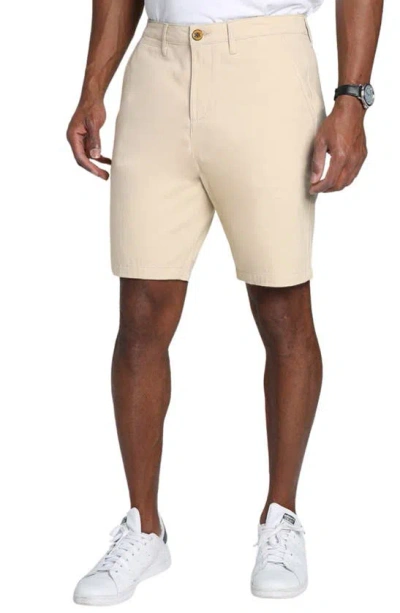 Jachs Stretch Twill Chino Shorts In Khaki