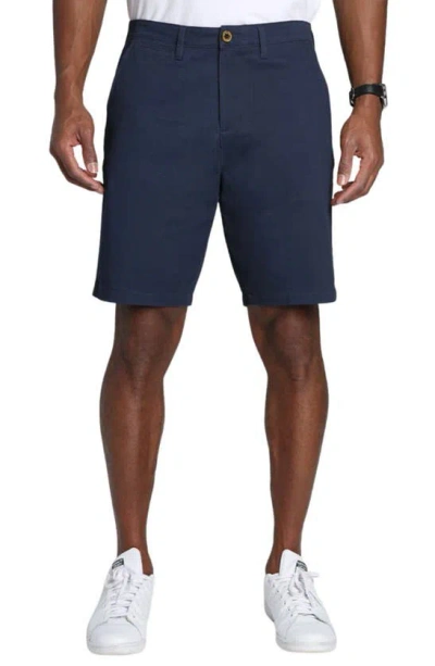 Jachs Stretch Twill Chino Shorts In Navy