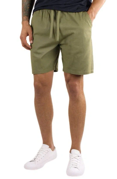 Jachs Stretch Twill Pull-on Shorts In Olive