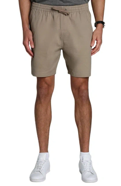 Jachs Stretch Twill Pull-on Shorts In Taupe