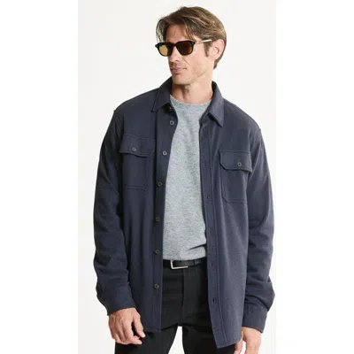 Jachs Stretch Twill Utility Overshirt In Blue
