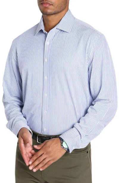Jachs Stripe Button-up Shirt In Blue Stripe