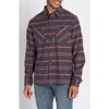 Jachs Stripe Flannel Button-up Shirt In Brown Stretch Plaid