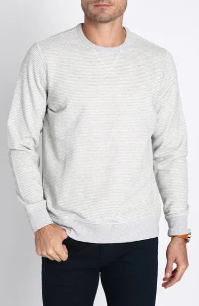 Jachs Stripe Fleece Sweater In Light Grey