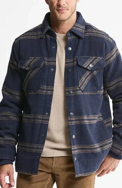 Jachs Striped Shirt Jacket In Blue