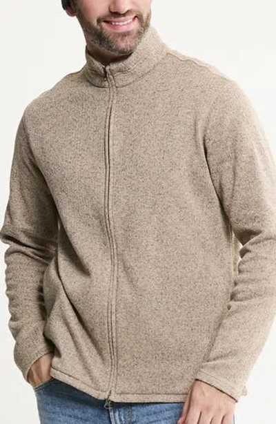 Jachs Sweater Fleece Full Zip Jacket In Brown