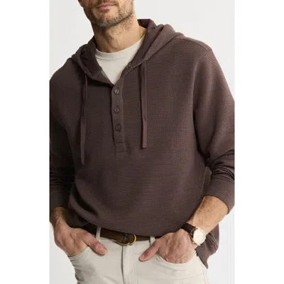 Jachs Textured Knit Hooded Pullover In Brown