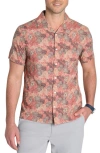 JACHS JACHS TROPICAL PRINT SHORT SLEEVE BUTTON-UP SHIRT