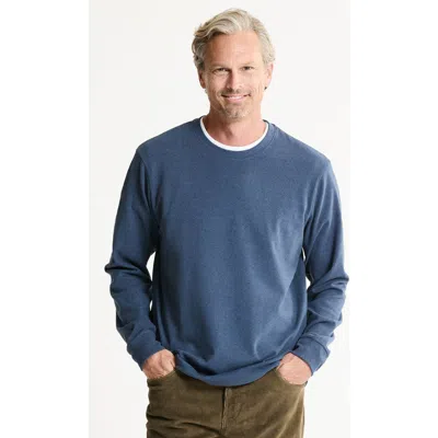 Jachs Ultra Soft Heather Knit Crewneck Sweatshirt In Blue