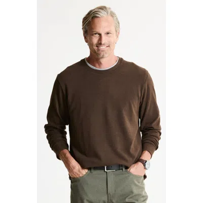 Jachs Ultra Soft Heather Knit Crewneck Sweatshirt In Brown
