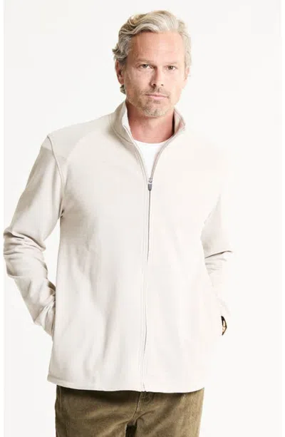 Jachs Ultra Soft Heather Knit Full Zip In Oatmeal