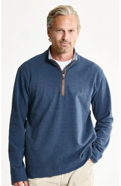 Jachs Ultra Soft Heather Pullover Quarter Zip In Navy