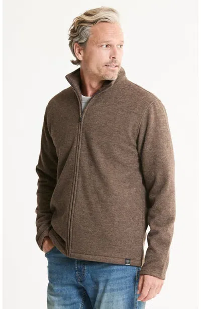 Jachs Wool Blend Knit Full Zip In Brown