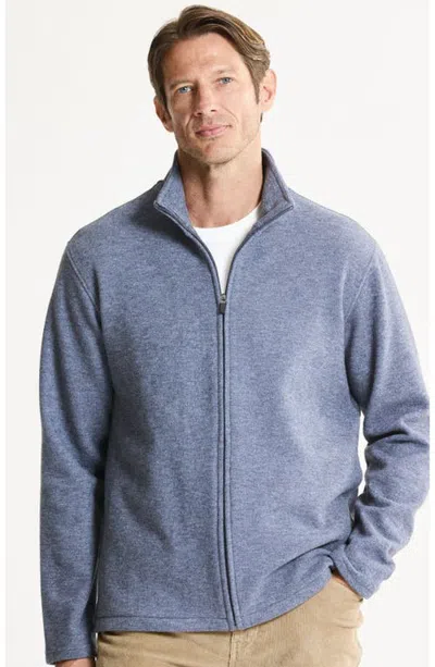Jachs Wool Blend Knit Full Zip In Navy