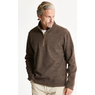 Jachs Wool Blend Knit Quarter Zip In Brown