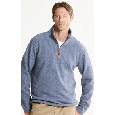 Jachs Wool Blend Knit Quarter Zip In Navy