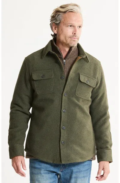 Jachs Wool Blend Overshirt In Olive