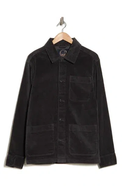 Jachs Wooster Stretch Corduroy Chore Jacket In Charcoal