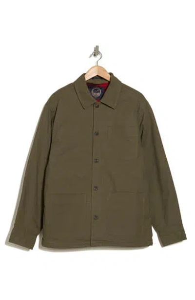 Jachs Wooster Stretch Cotton Canvas Chore Jacket In Olive