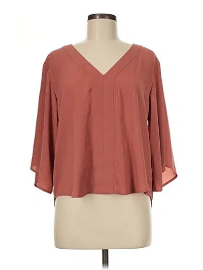 Pre-owned Jack 3/4 Sleeve Blouse In Burgundy