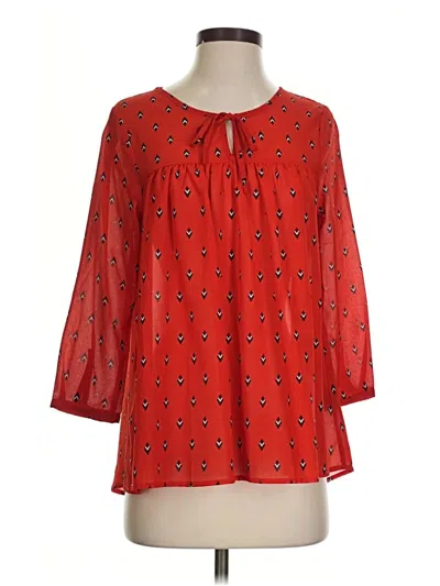 Pre-owned Jack 3/4 Sleeve Blouse In Red