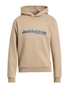 Jack & Jones Core Man Sweatshirt Sand Size S Cotton, Polyester In Brown
