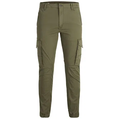 Jack & Jones Utility Cargo Pant Relaxed Fit In Mossy Green