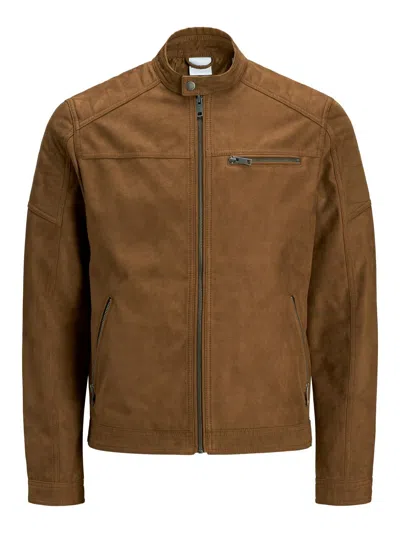 Jack & Jones Jackets And Jackets Man Jack And Jones 12147218 Rocky Cognac Fake Suede In Brown