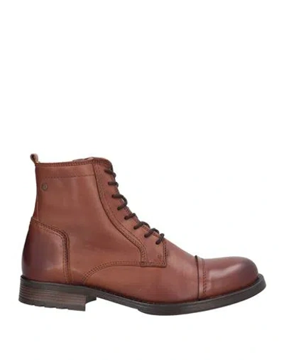 Jack & Jones Man Ankle Boots Brown Size 13 Leather