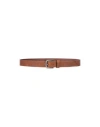 Jack & Jones Man Belt Tan Size 34 Soft Leather